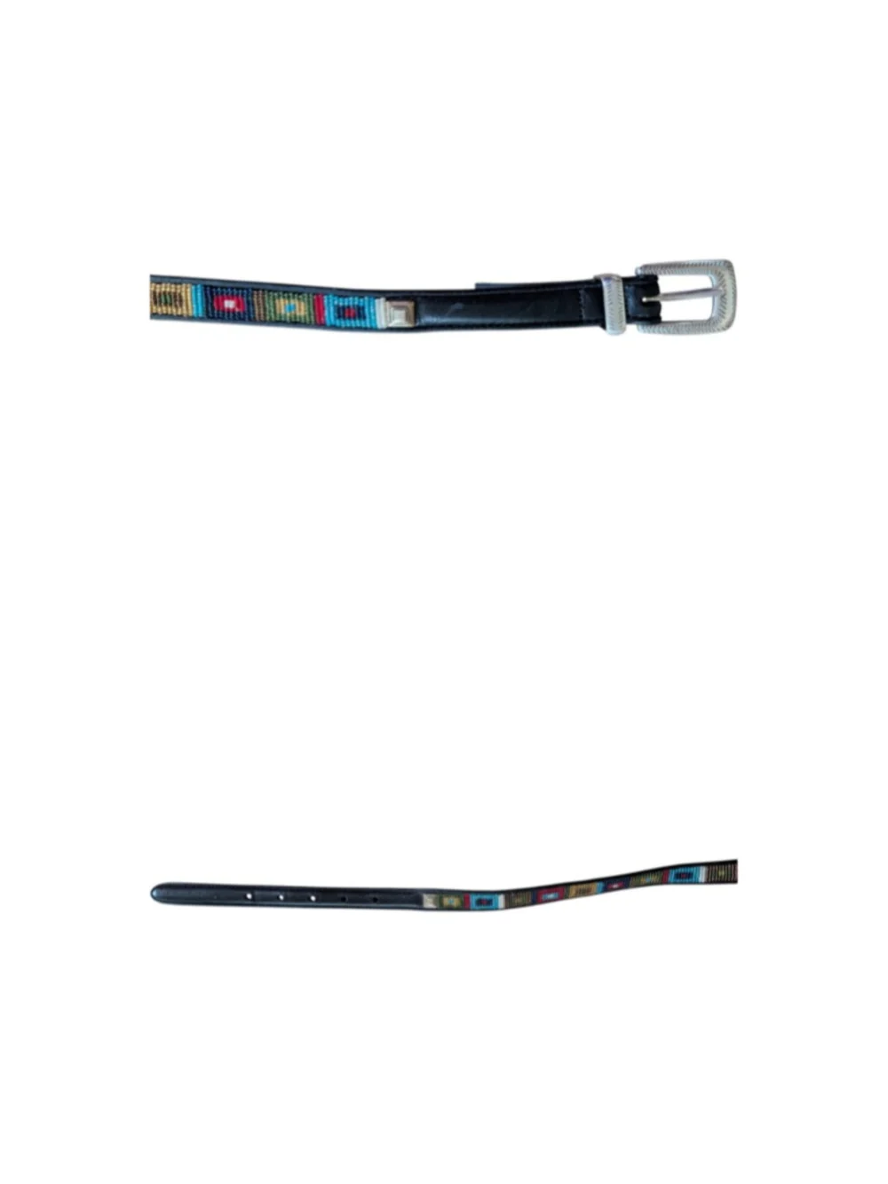 Brighton Leather Belt Women's Size Medium 30 Western Beaded Multicolor Silver